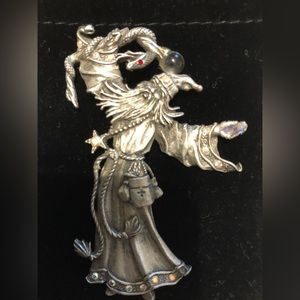 Nice Pewter Wizard Pin
